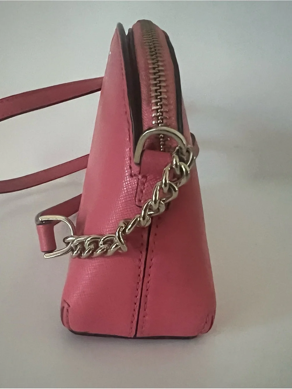 kate spade New York Pink Saffiano Dome Crossbody with Chain